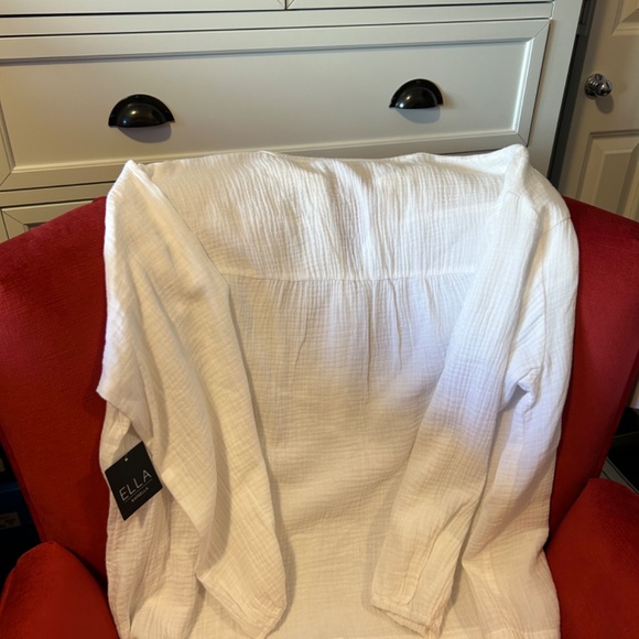 NWT White Ella Raphaella blouse size 1X - Picture 2 of 7